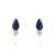 Contemporary Pear-Cut Blue Sapphire & Diamond Classic Earrings in 14k Solid Yellow Gold- A Pair For Sale - Image 3 of 11