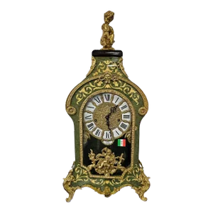 New Large Franz Hermle Mantel Clock in DeArt Italian Fine Marquetry and Ormolu Case