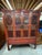 Early 20th Century Chinese Red-Lacquer Carved Wood Armoire With Hand painted Panels For Sale - Image 11 of 12