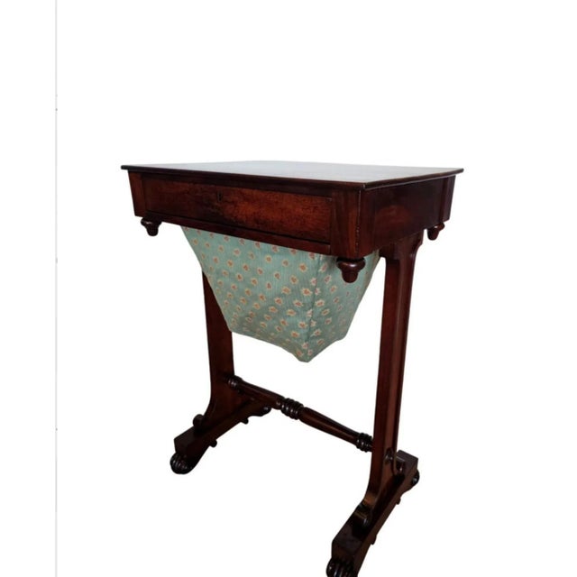 Antique English William IV Period Rosewood Mahogany Sewing Stand For Sale - Image 13 of 13
