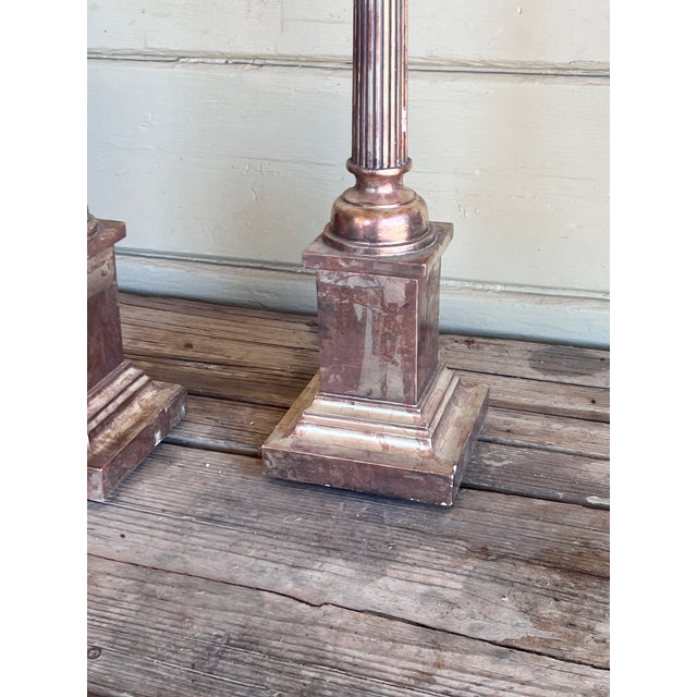 Pair of Vintage Neoclassical Carved Water Giltwood Columns With Natural Specimen For Sale - Image 10 of 10