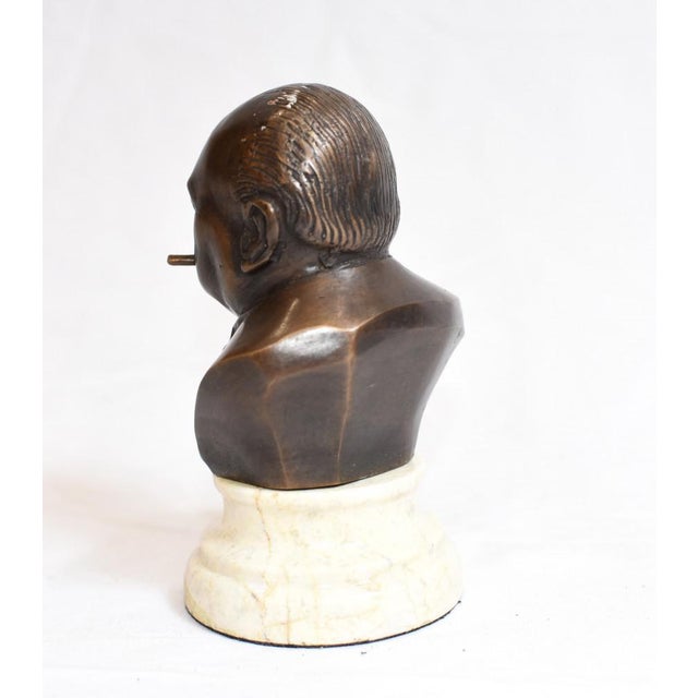 Metal Bronze Winston Churchill Bust For Sale - Image 7 of 8