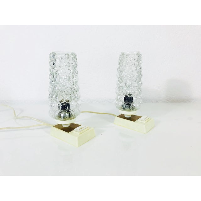 Vintage Bubble Glass Table Lamps, 1970s, Set of 2 For Sale - Image 8 of 10