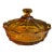 Mid 20th Century Coin Glass Amber Candy Box & Lid by Fostoria For Sale