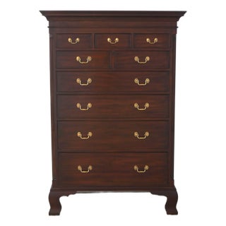 Henkel Harris Mahogany #175 New Market High Chest For Sale