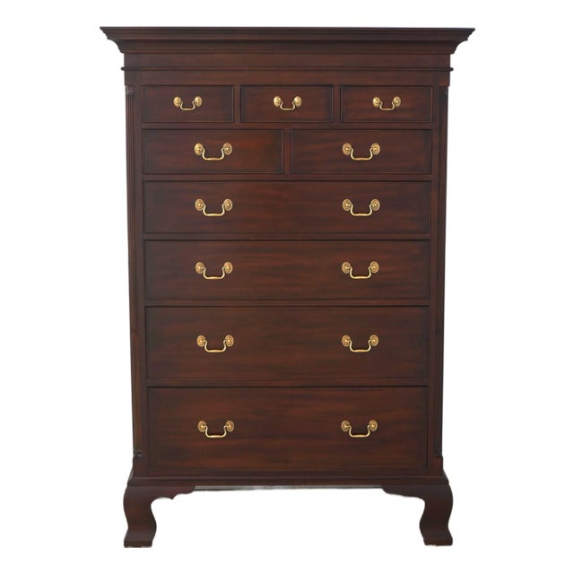 Henkel Harris Mahogany #175 New Market High Chest For Sale