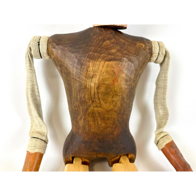 Large Antique Czech Hand-Carved and Painted Theater Puppet Doll, 18th Century For Sale - Image 9 of 18