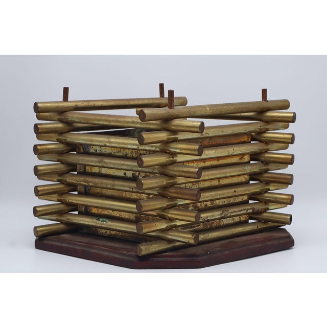 Mid-Century Modern Sculptural Brass & Copper Planter, 1950s For Sale - Image 3 of 6