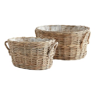 Normandy Oval Basket Planters, Set Of 2 For Sale