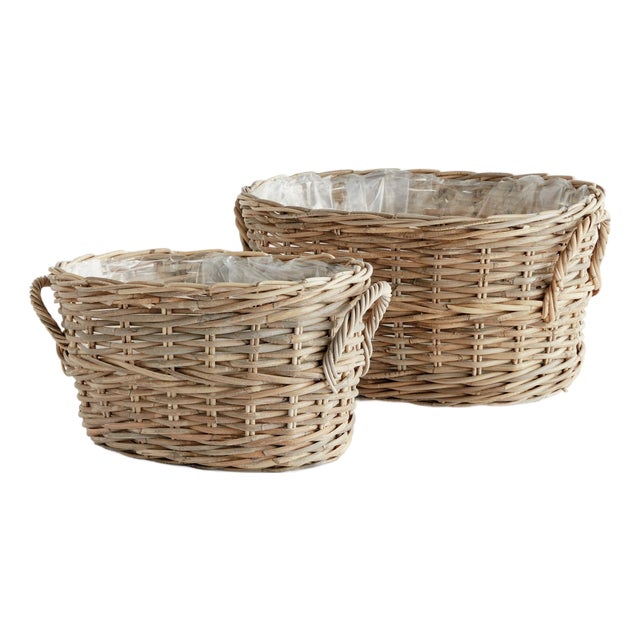 Normandy Oval Basket Planters, Set Of 2 For Sale