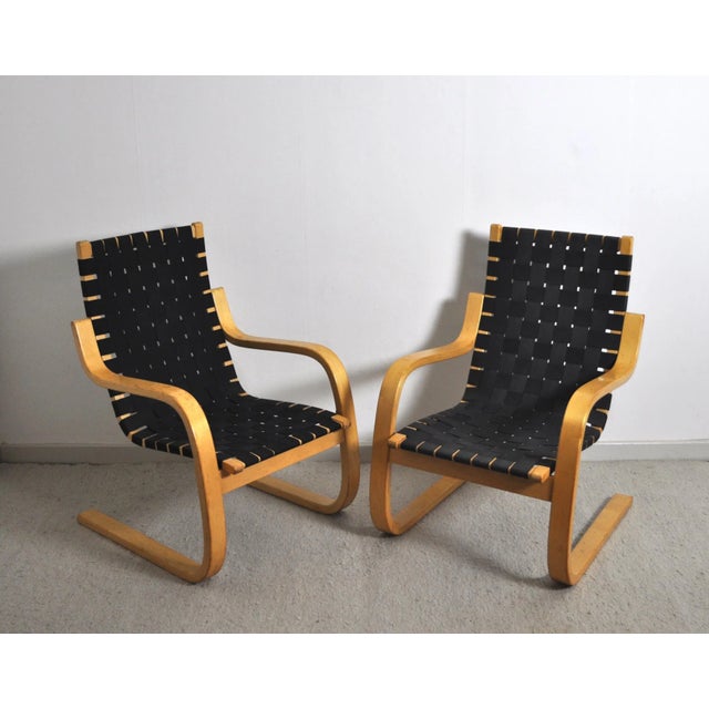 Model 406 Lounge Chairs by Alvar Aalto for Artek, Set of 2 For Sale - Image 9 of 10