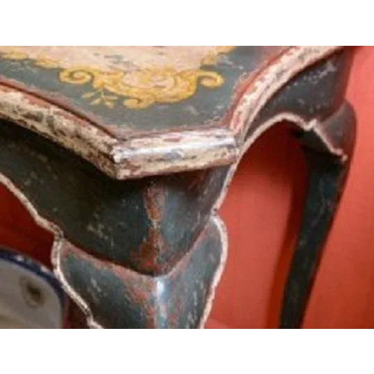 Rustic European Painted Console and Mirror- For Sale - Image 3 of 13