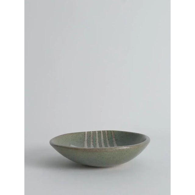 Mid-Century Modern Handmade Stoneware Bowl with Abstract Motif, 1960s For Sale - Image 4 of 18