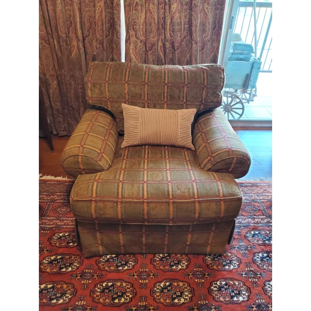 Two Sherrill Chairs with ottoman. Comfortable overstuffed chairs and ottoman are well made well known manufacture. This is...