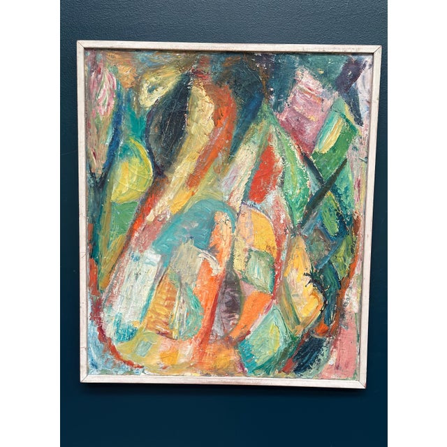 Abstract Composition, 1950s, Oil on Canvas, Framed For Sale - Image 10 of 18