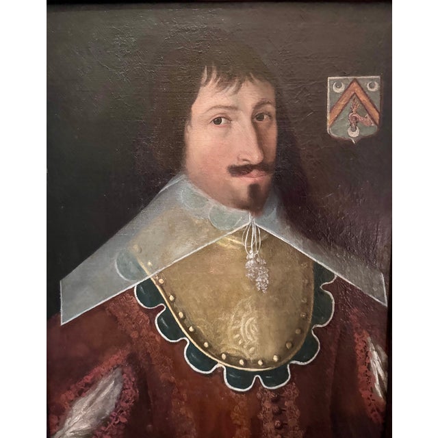 Unknown, Portrait of a Gentleman 1650, Oil on Canvas, Framed For Sale - Image 5 of 12