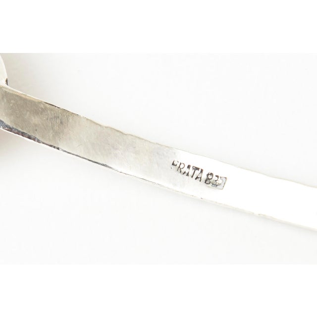 Vintage Sterling Silver and Turquoise Demitasse and Serving Spoons Set of 14 For Sale - Image 10 of 10