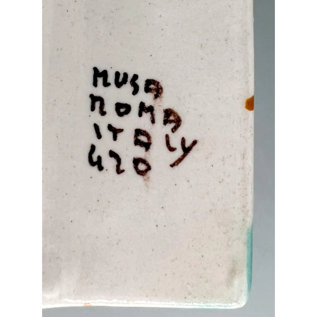 Vintage Italian Turquoise Sicilian Folk Art Ceramic Wall Pocket For Sale In Houston - Image 6 of 13