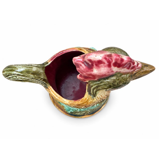 1960s Le Gaulois Rooster Barbotine Pitcher from Onnaing, 1960s For Sale - Image 5 of 7