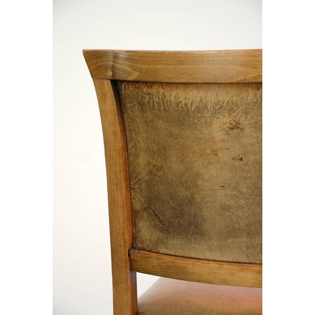 Sheepskin Dining Chairs in Warm Cognac Color with Decorative Nails, Set of 6 For Sale - Image 15 of 18