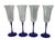 Glass Vintage Luminarc France Cobalt Blue Stem Champagne Flute Wine Glasses- Set of 4 For Sale - Image 7 of 7