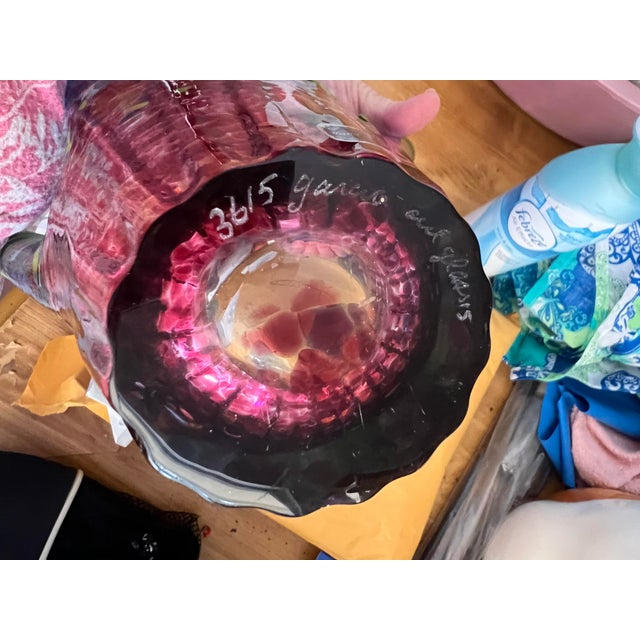 Late 20th Century Vintage Art Glass Vase Signed For Sale - Image 5 of 5