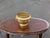 Metal Vintage Heavy Solid Brass Small Round Pedestal Planter With Lion Heads For Sale - Image 7 of 9