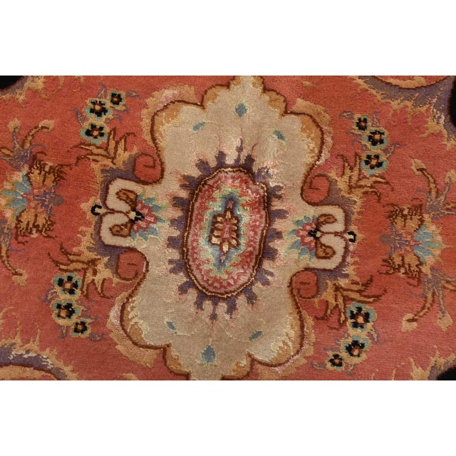 Fine Tabriz Rug 5′ X 6’8” Black Wool/Silk Traditional Hand-Knotted Carpet For Sale - Image 11 of 15