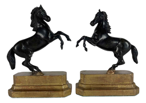 Grand Tour Horse Sculptures, Early 1800s, Bronze on Limewood Bases