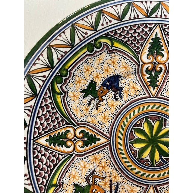 1990s Coimbra Ceramic - Hand Painted Portuguese Plate For Sale - Image 5 of 13