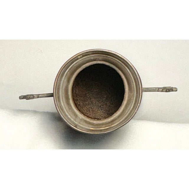 Copper Antique Art Nouveau Copper and Brass Twin-Handled Vase, Attributed to Beldray England, Circa 1890 and 1919 For Sale - Image 8 of 12