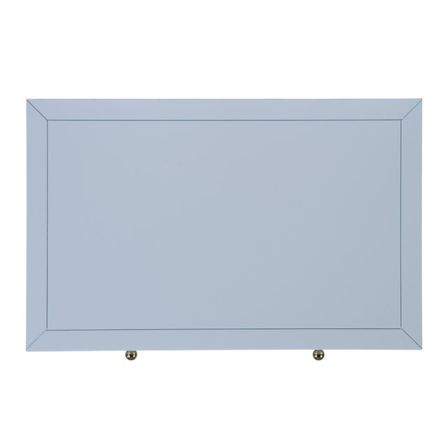 Nora 30 in. W Rectangular Wood 1 Drawer Wide Nightstand with Lower Open Shelf, Light Blue For Sale - Image 10 of 11