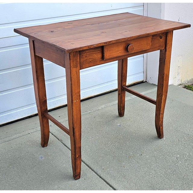 Early 20th Century Stained Pine Table Desk For Sale In Washington DC - Image 6 of 6