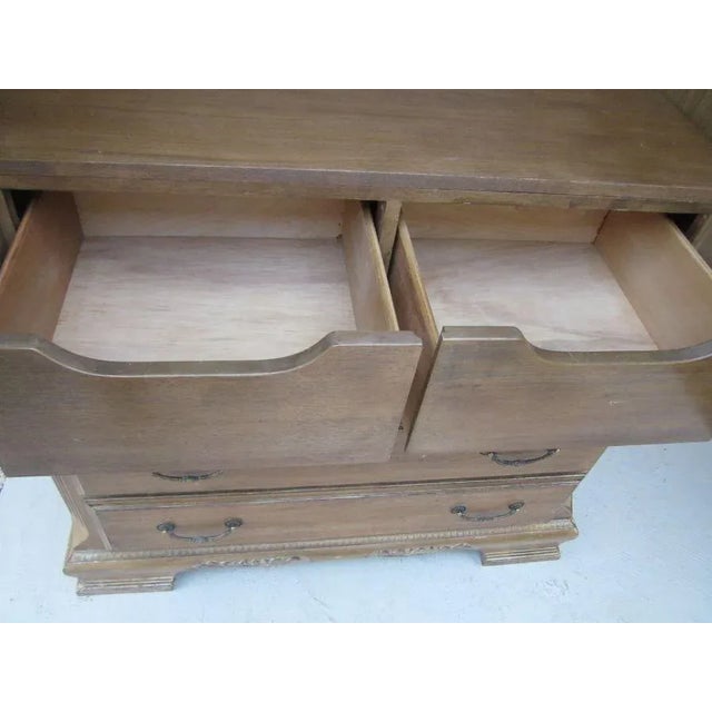 Wood 1980s Wood Armoire Top Two Door Two Drawer and Two Inside Drawer Toasted Almond Color For Sale - Image 7 of 12