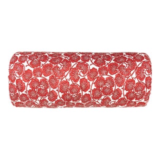 The House Of Scalamandré May Bolster Pillow In Red For Sale