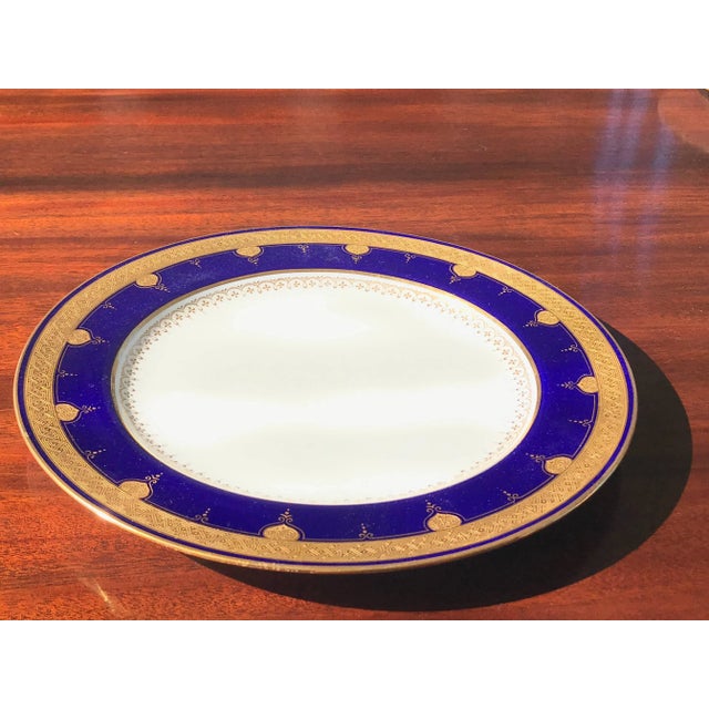 1900 - 1909 12 Cobalt Blue Dinner Plates For Sale - Image 5 of 8