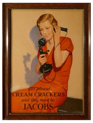 Jacobs Cream Crackers Card Poster, Dublin, 1930s