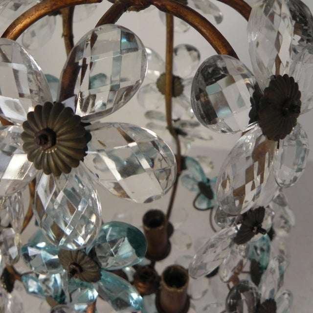 Pendant Lamp in Blue and Clear Crystal, 1930s For Sale - Image 12 of 18