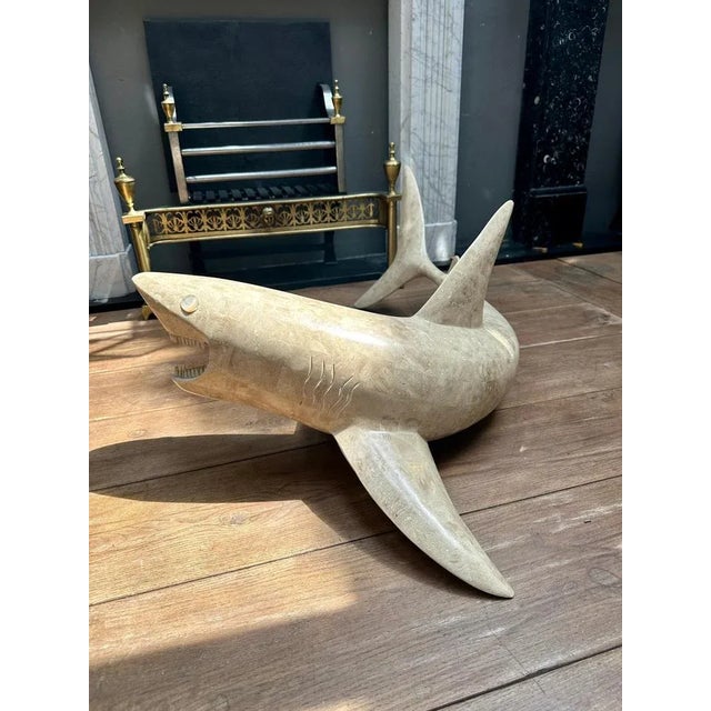 Large Marble Shark Sculpture by Maitland Smith, 1980 For Sale - Image 12 of 16