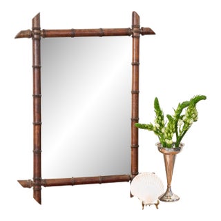 Late 19th Century French Bamboo Mirror For Sale