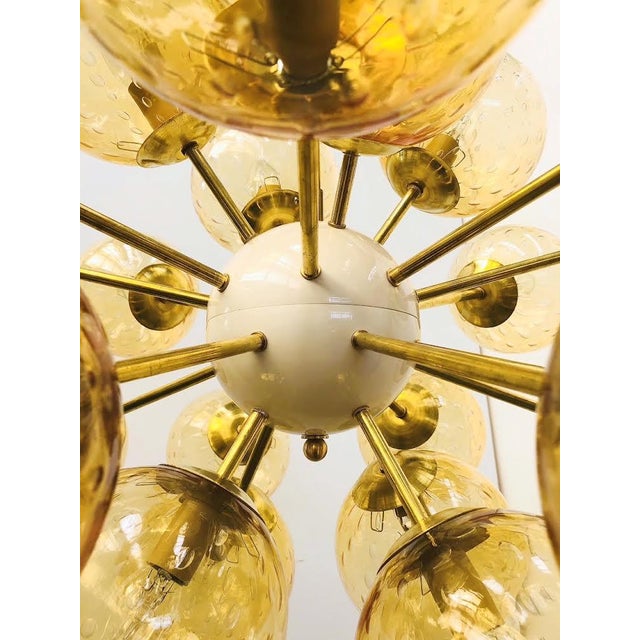 21st Century Ovale Natural Brass Amber Bubbles Murano Sputnik Chandelier by Fabio LTD For Sale - Image 6 of 8