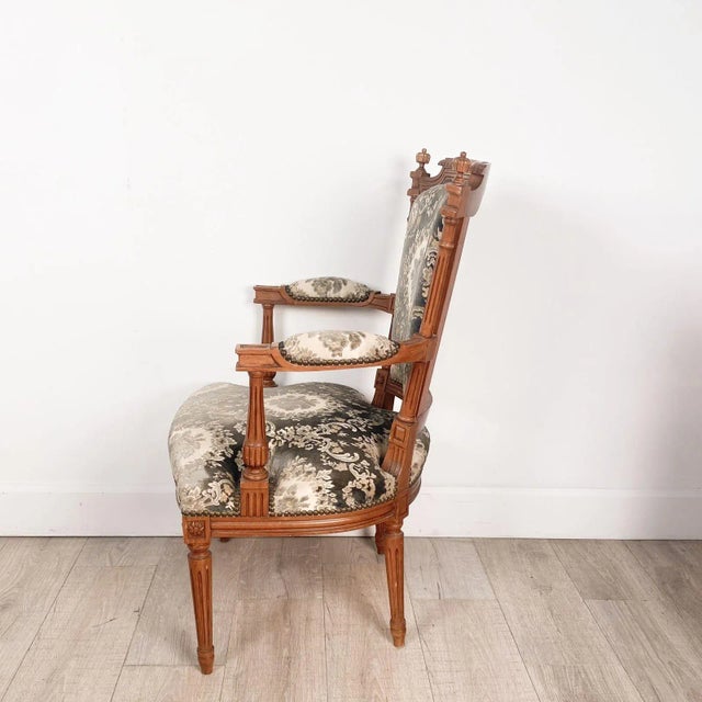 Louis XVI Style Armchair, France Circa 1960 For Sale - Image 4 of 6