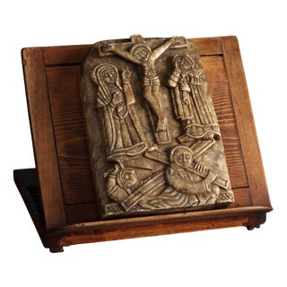 Christian Orthodox Alabaster Icon, 1920s-1940s, Stone For Sale