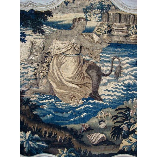 Beautiful subject and object, piece of a boiserie or trumeau with a beautiful Aubusson tapestry from the late 1600...