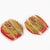 1990s Anne and Frank Vigneri Red and Gold Foil Resin Clip Earrings For Sale - Image 5 of 8