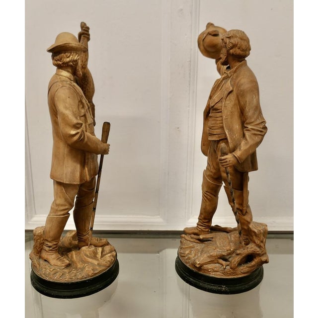 Black Forest Pottery Huntsmen Figures, 1800s, Set of 2 For Sale - Image 4 of 11