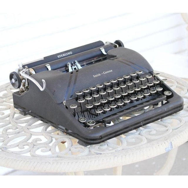 Vintage Smith Corona Typewriter and Case For Sale - Image 9 of 12