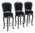 Set of 3 Casa Stradivari Ebonized Designer Swivel Counter Stools Bar Stools For Sale