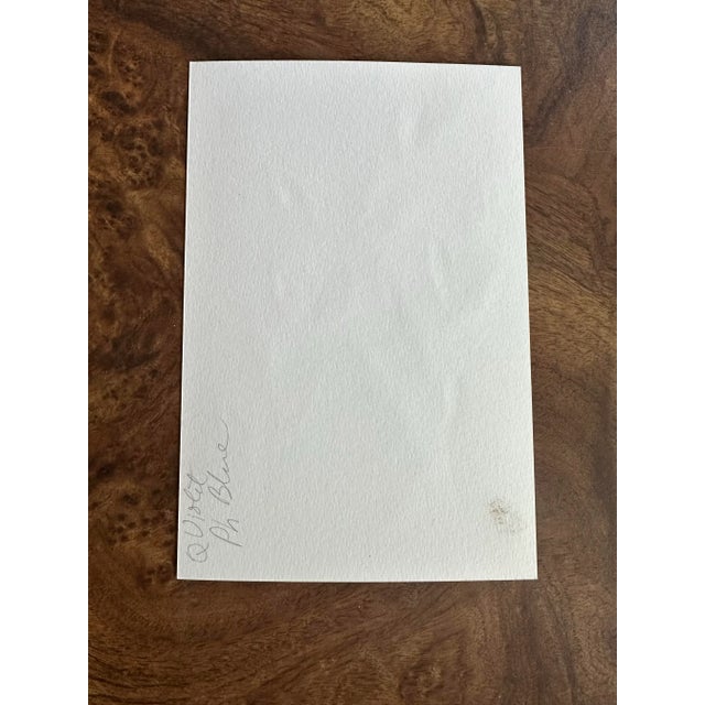 Contemporary “Indigo and Rose” Signed Original Watercolor Botanical by Nancy Smith For Sale - Image 3 of 3