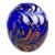 Mid 20th Century Cobalt Blue Art Glass Vase With Multicolor Swirls and Gold Sparkle, Murano Style For Sale